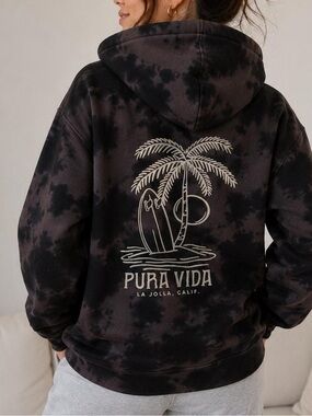Pura Vida Tie-Dye Hoodie Sweatshirt - Size Small